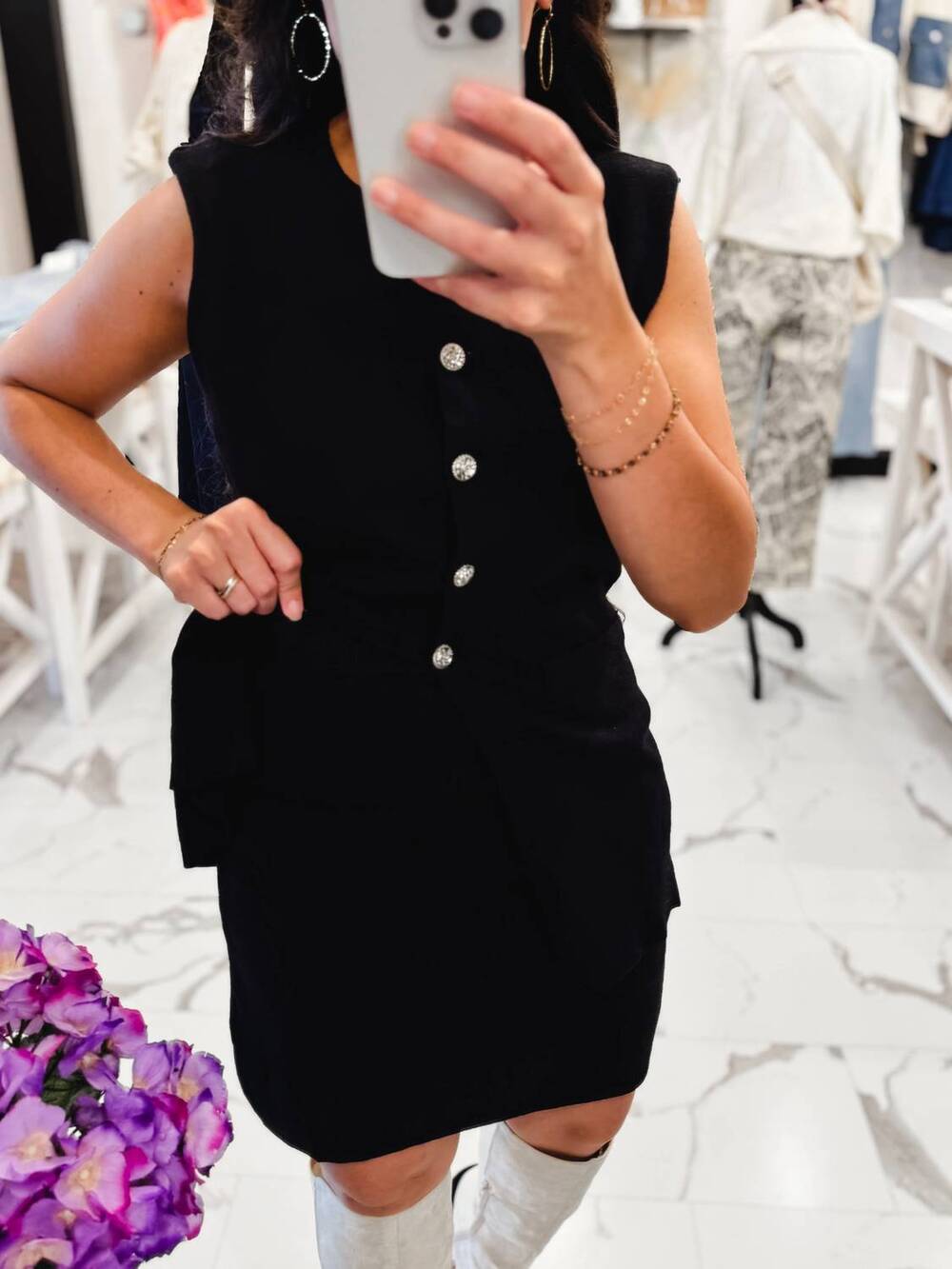 NEW SUNDAY EDITION way too good mini skirt set in black